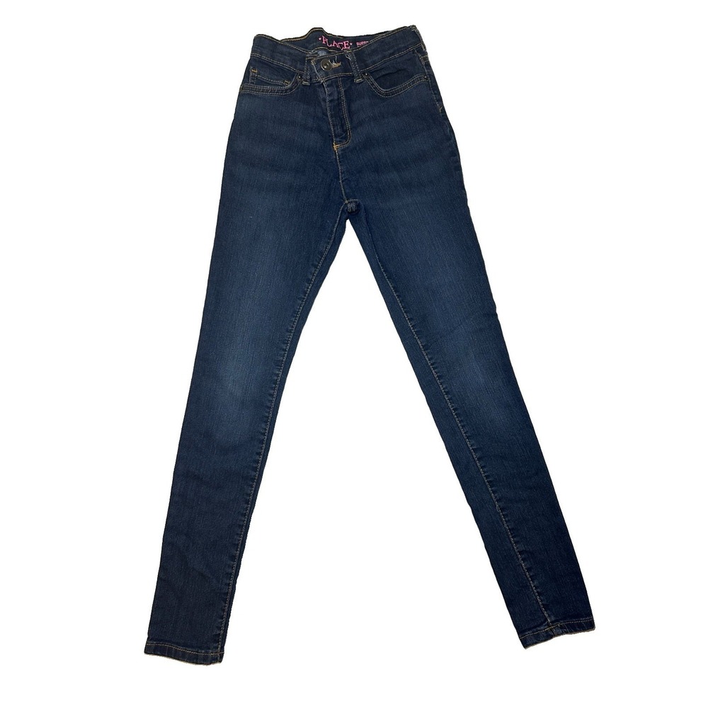 The Children's Place Girls Super Skinny Jeans Size 12 Dark Wash Denim Adjustable